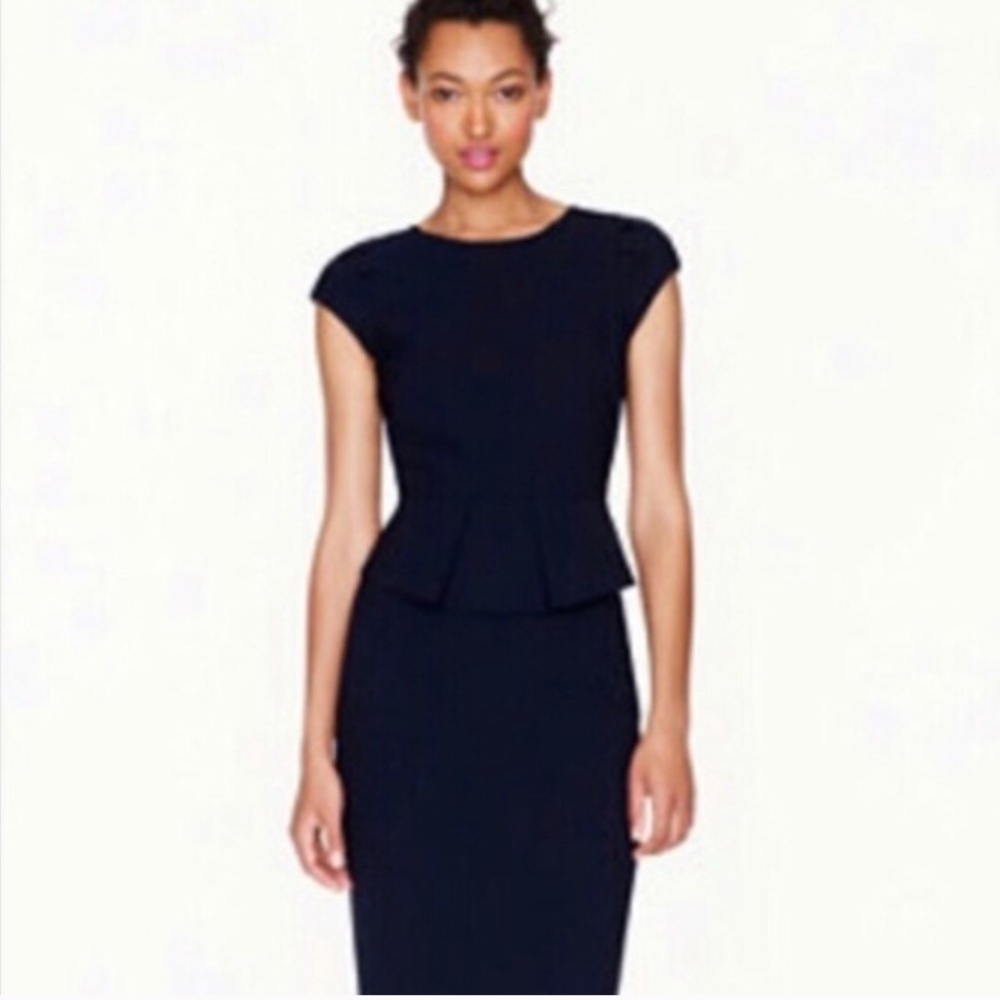 J Crew Peplum Wool Dress 6